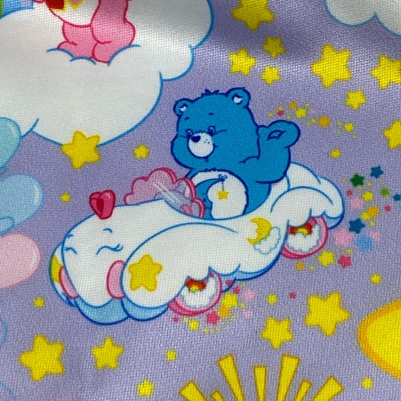 UNIQUE VINTAGE x Care Bears Rainbow Print Mini Skirt Heart Pockets White XS - Picture 6 of 14